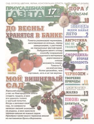 Приусадебная газета №17, сентябрь 2020 - Читать журналы и газеты онлайн бесплатно без регистрации | Печатные периодические издания на bookjurn.ru
