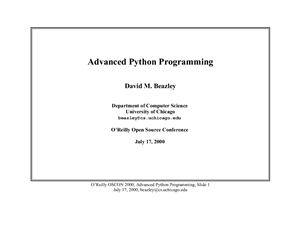 Advanced Python Programming by Beazley David M. - Читать журналы и газеты онлайн бесплатно без регистрации | Печатные периодические издания на bookjurn.ru