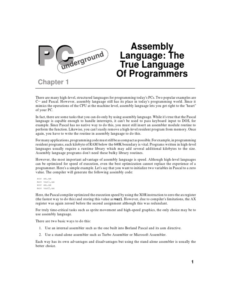 Assembly Language: The True Language Of Programmers - Читать журналы и газеты онлайн бесплатно без регистрации | Печатные периодические издания на bookjurn.ru
