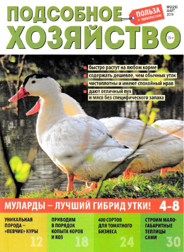 Подсобное хозяйство №2, март 2019 - Читать журналы и газеты онлайн бесплатно без регистрации | Печатные периодические издания на bookjurn.ru