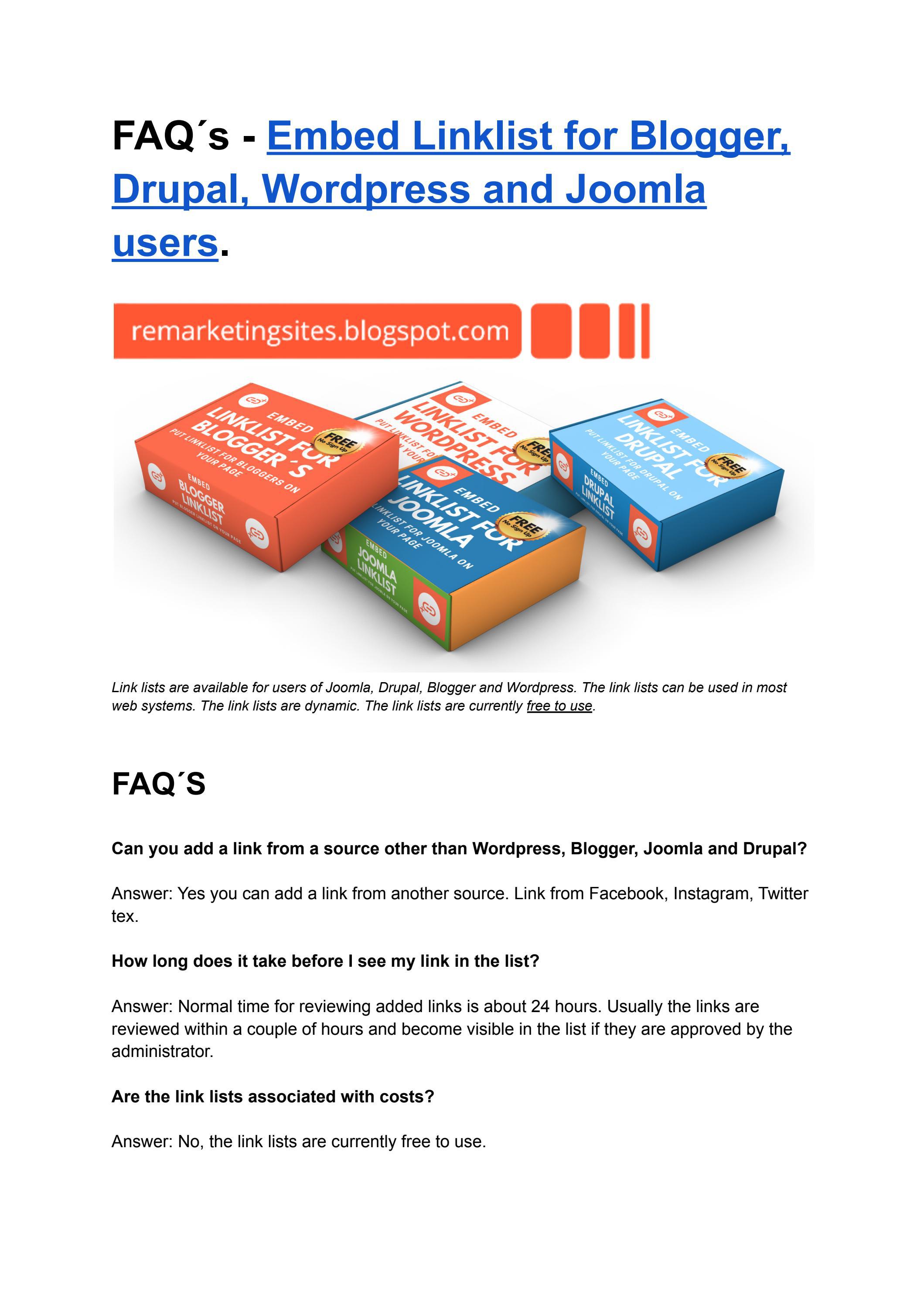 FAQ´s - Embed Backlink lists for Blogger, Drupal, Wordpress and Joomla Users. - Читать журналы и газеты онлайн бесплатно без регистрации | Печатные периодические издания на bookjurn.ru