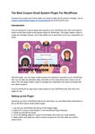 The Best Coupon Email System Plugin For WordPress - Читать журналы и газеты онлайн бесплатно без регистрации | Печатные периодические издания на bookjurn.ru