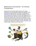 Minecraft vs Grindcraft - An Honest Comparison - Читать журналы и газеты онлайн бесплатно без регистрации | Печатные периодические издания на bookjurn.ru
