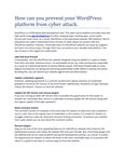 How can you prevent your WordPress platform from cyber attack. - Читать журналы и газеты онлайн бесплатно без регистрации | Печатные периодические издания на bookjurn.ru