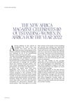 THE NEW AFRICA MAGAZINE CELEBRATING  110  OUTSTANDI NG  WOMEN  IN  AFRICA  FOR  THE YEAR 2022 - Читать журналы и газеты онлайн бесплатно без регистрации | Печатные периодические издания на bookjurn.ru