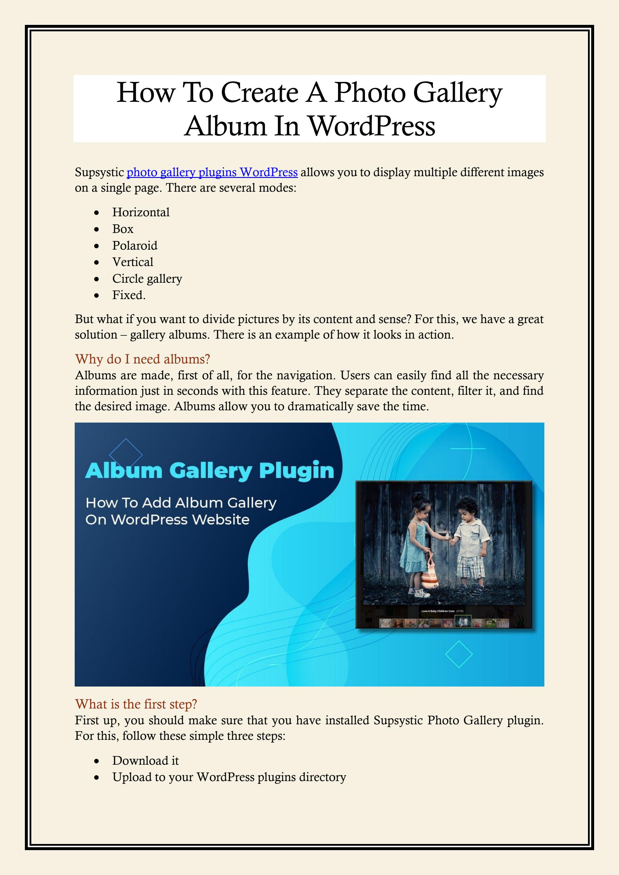 How To Create A Photo Gallery Album In WordPress - Читать журналы и газеты онлайн бесплатно без регистрации | Печатные периодические издания на bookjurn.ru
