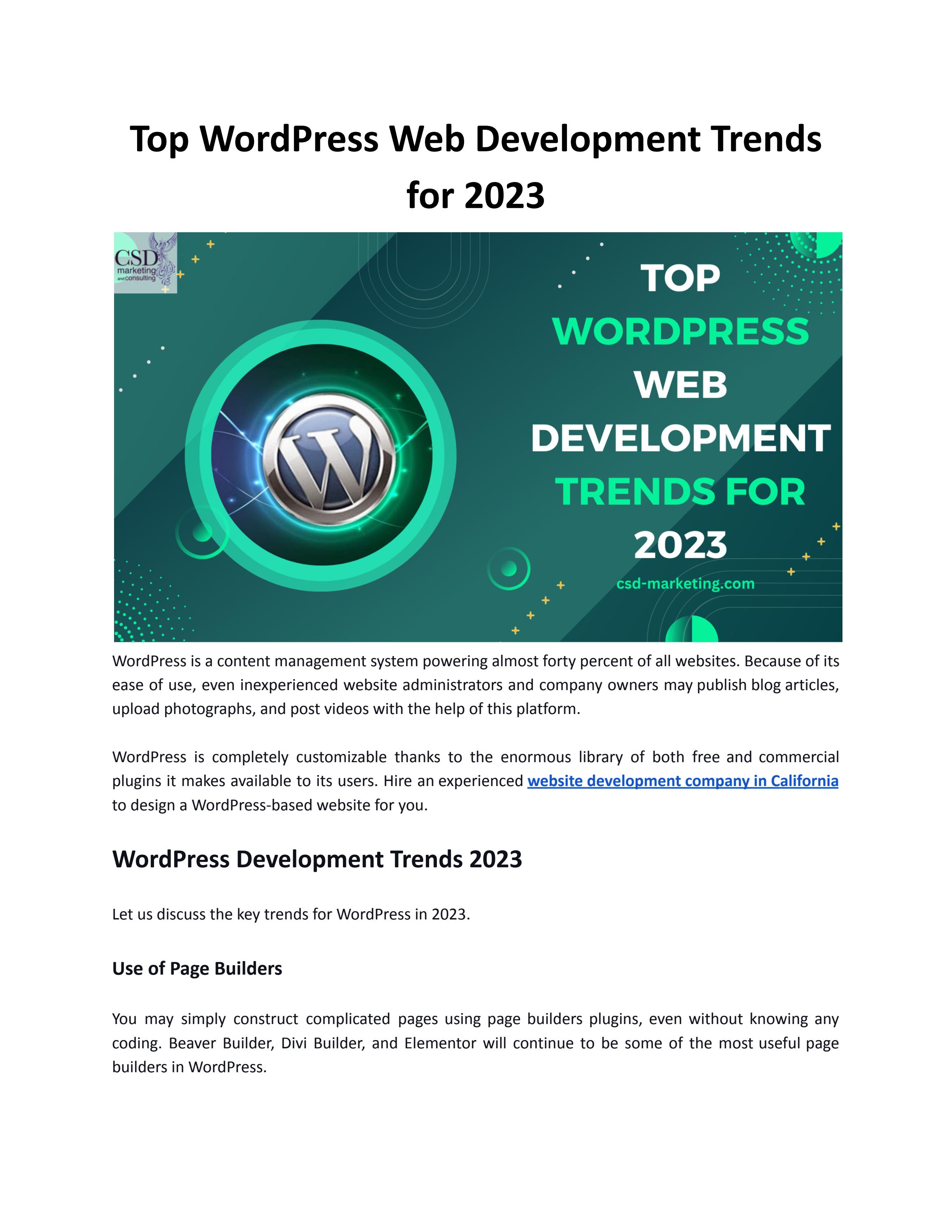 Top WordPress Web Development Trends for 2023 - Читать журналы и газеты онлайн бесплатно без регистрации | Печатные периодические издания на bookjurn.ru