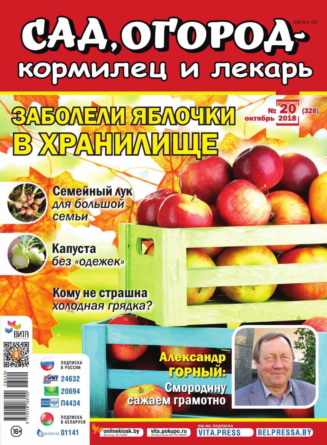 Сад, огород – кормилец и лекарь №20, октябрь 2018 - Читать журналы и газеты онлайн бесплатно без регистрации | Печатные периодические издания на bookjurn.ru
