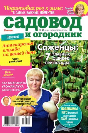 Садовод и огородник №18, сентябрь 2018 - Читать журналы и газеты онлайн бесплатно без регистрации | Печатные периодические издания на bookjurn.ru