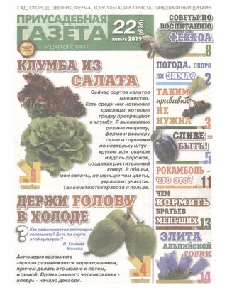 Приусадебная газета №22, ноябрь 2019 - Читать журналы и газеты онлайн бесплатно без регистрации | Печатные периодические издания на bookjurn.ru
