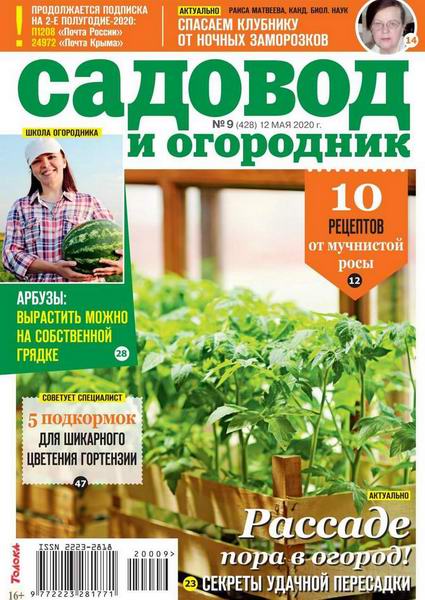 Садовод и огородник №9, май 2020 - Читать журналы и газеты онлайн бесплатно без регистрации | Печатные периодические издания на bookjurn.ru