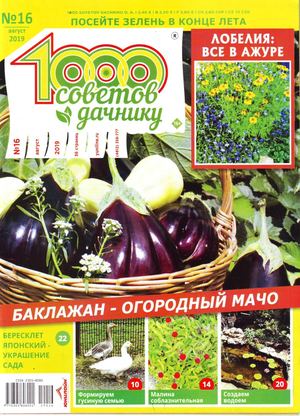 1000 советов дачнику №16, август 2019 - Читать журналы и газеты онлайн бесплатно без регистрации | Печатные периодические издания на bookjurn.ru